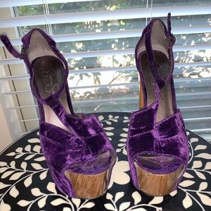Suede Platform Wood Platform